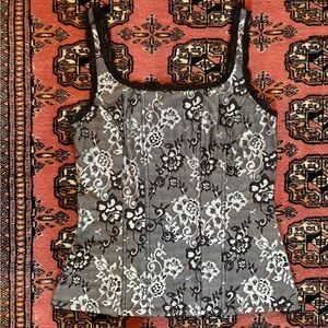 White House Black Market Grey Tapestry Tank Top